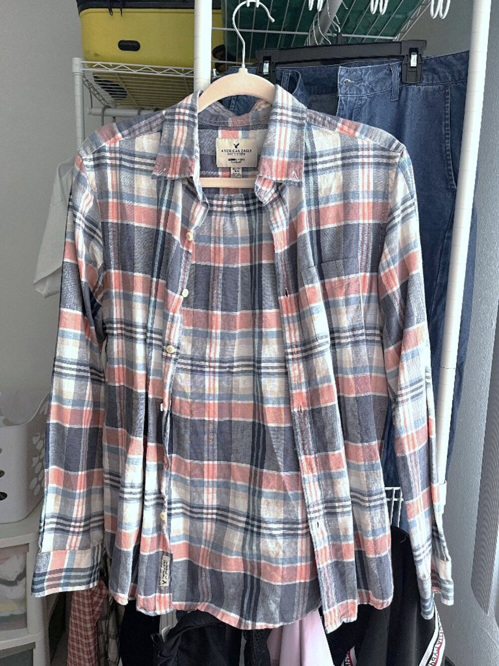 AE Linen Plaid Shirt